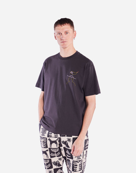 T-shirt ample Hat Roost noir carbone