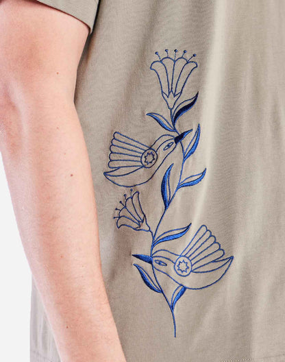 T-shirt ample Hummingbirds argile