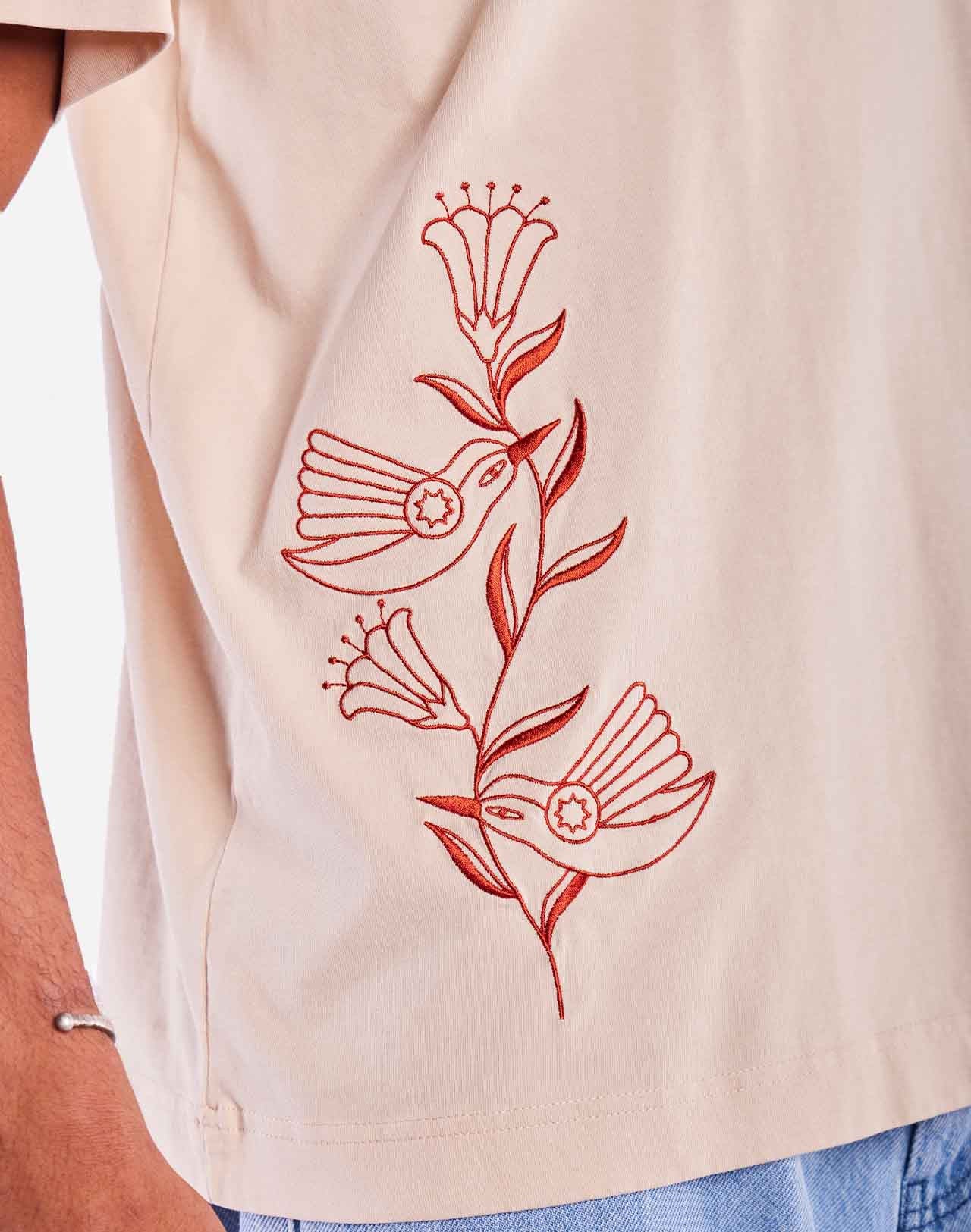 T-shirt ample Hummingbirds crème