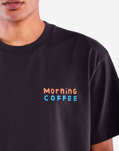 T-shirt ample Morning Coffee noir carbone