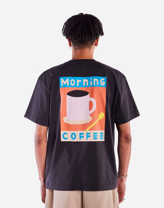 T-shirt ample Morning Coffee noir carbone