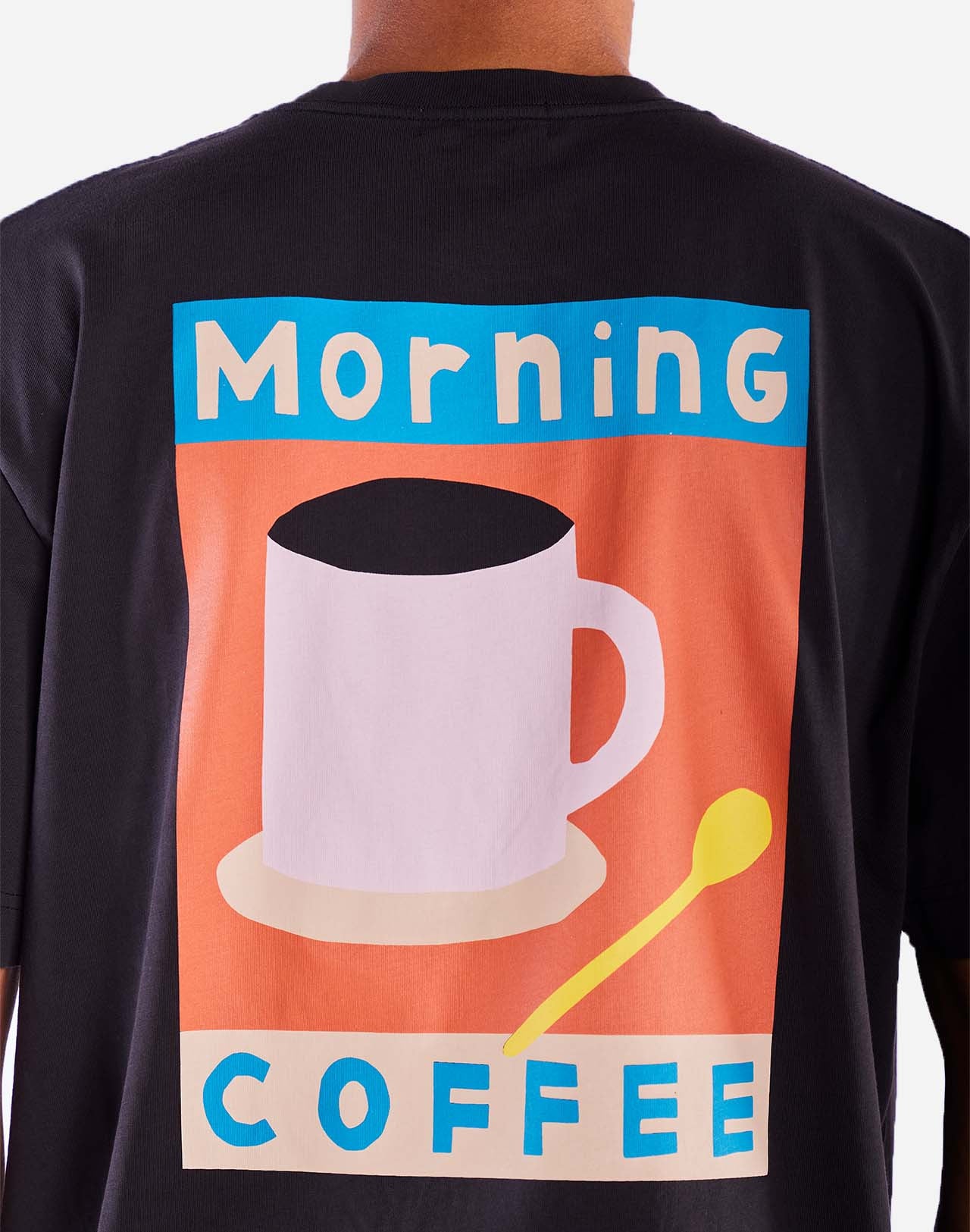 T-shirt ample Morning Coffee noir carbone