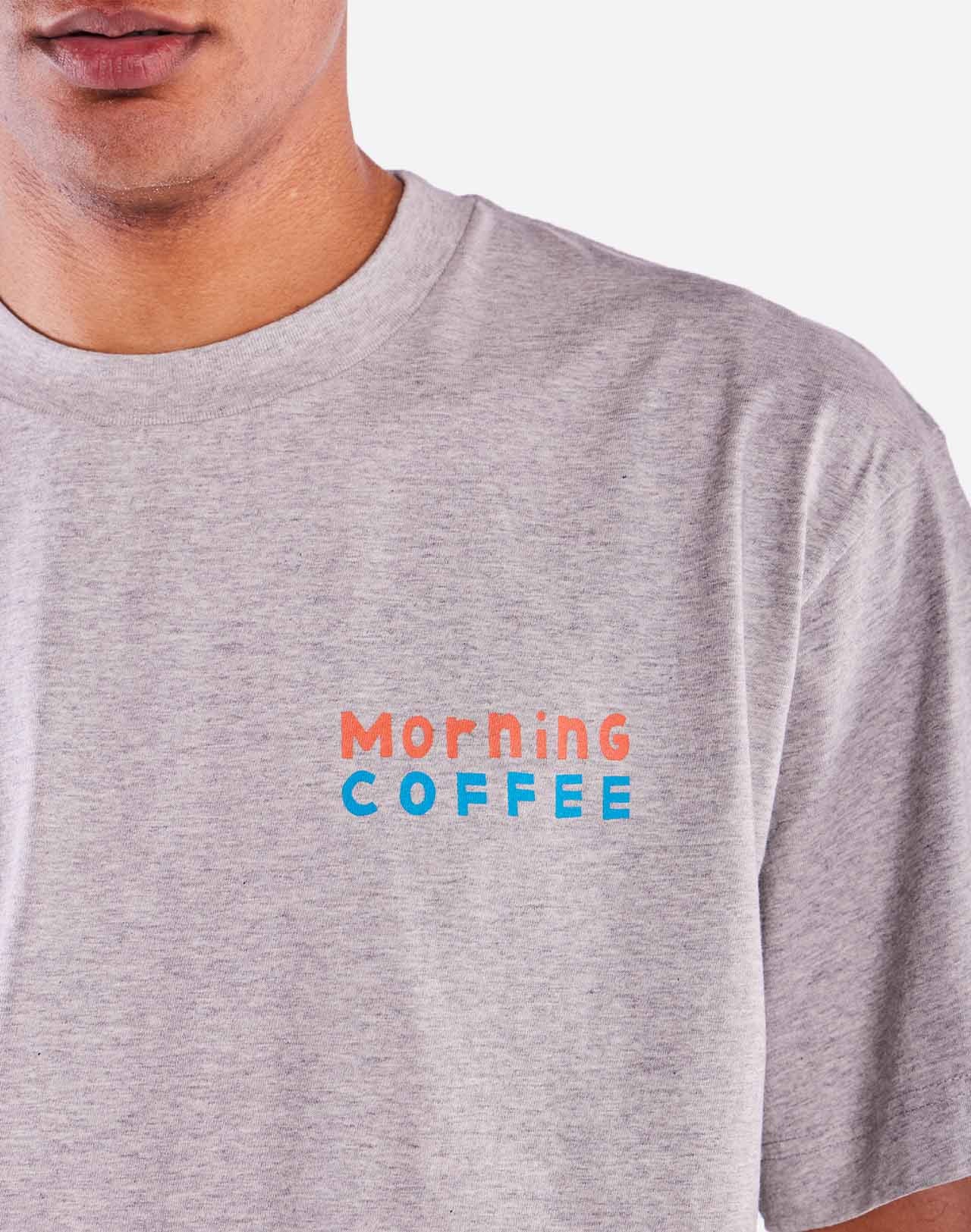 T-shirt ample Morning Coffee gris chiné