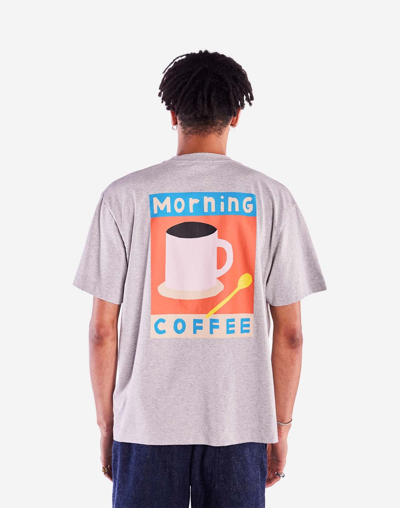 T-shirt ample Morning Coffee gris chiné