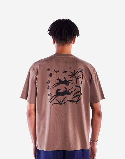 T-shirt ample Night Trip moka