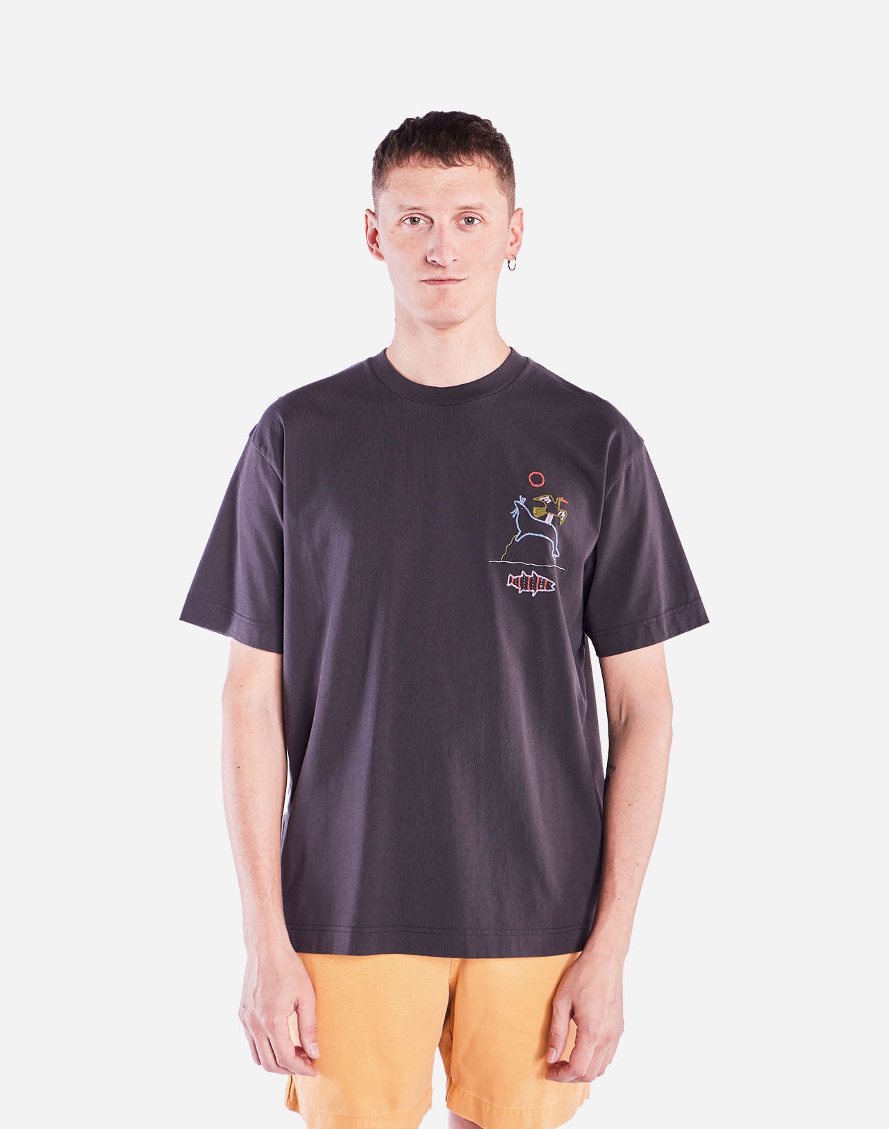 T-shirt ample Trelissick noir carbone