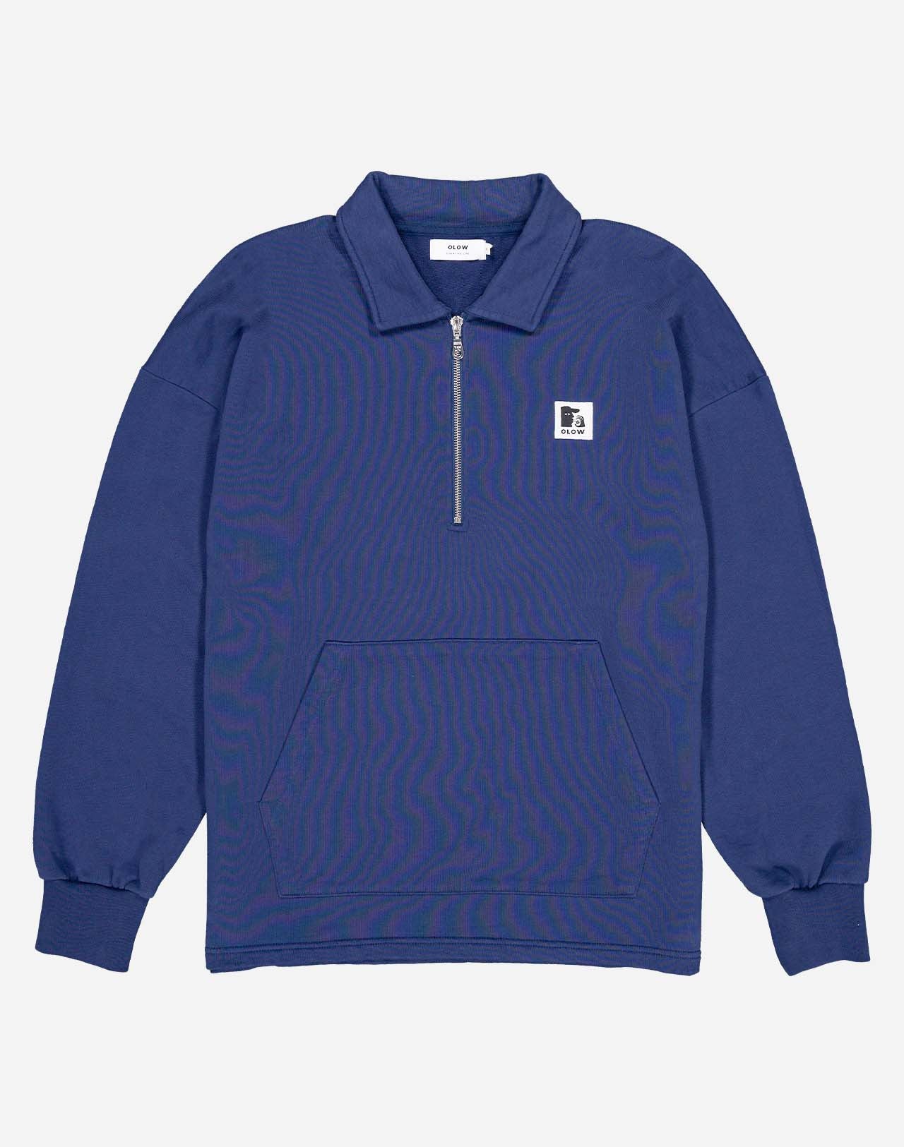 Sweat zippé Manso bleu outremer