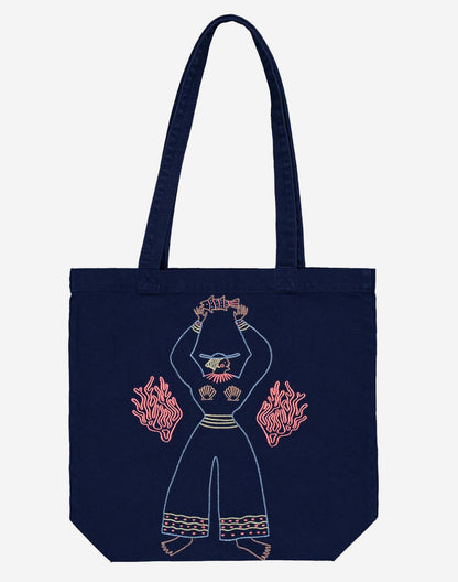 Totebag Toto Mothersea bleu outremer