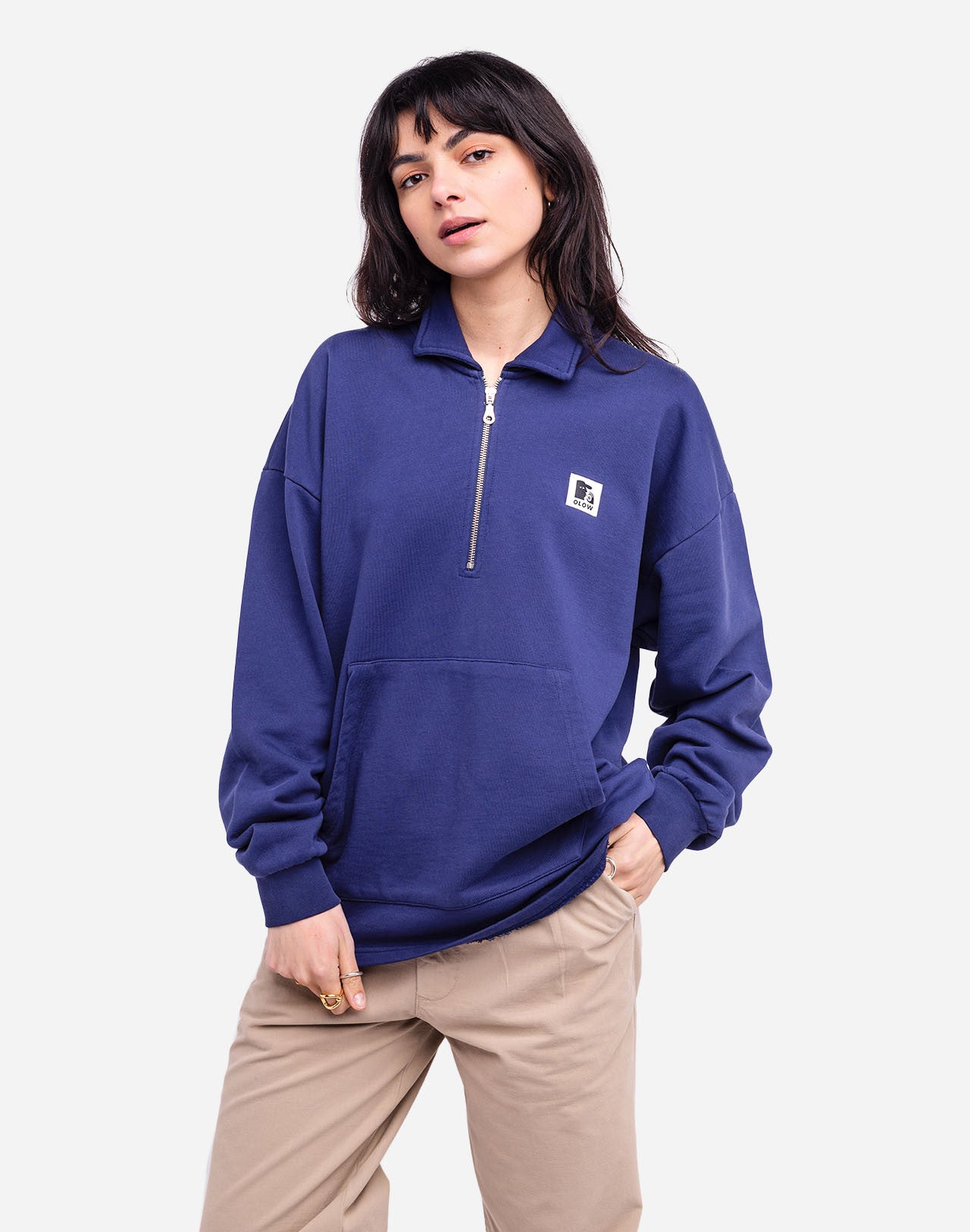 Sweat zippé Manso bleu outremer