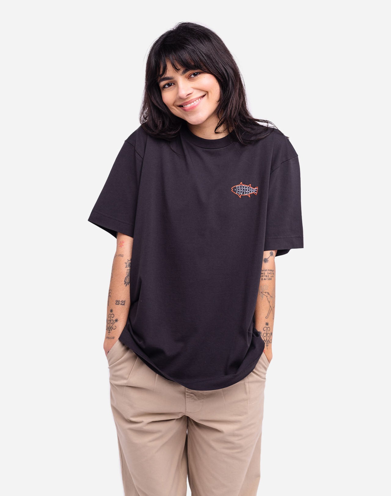 T-shirt ample Grimsby noir carbone