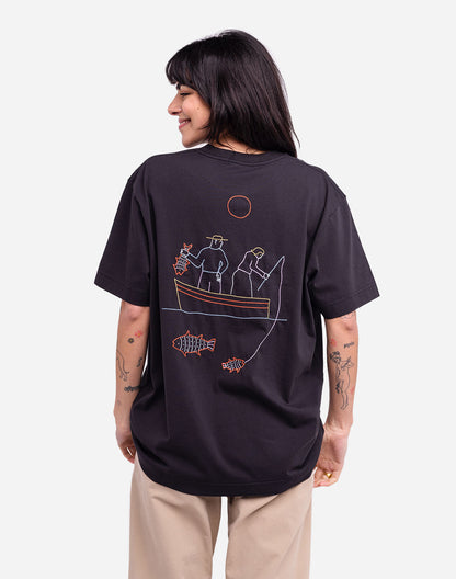T-shirt ample Grimsby noir carbone