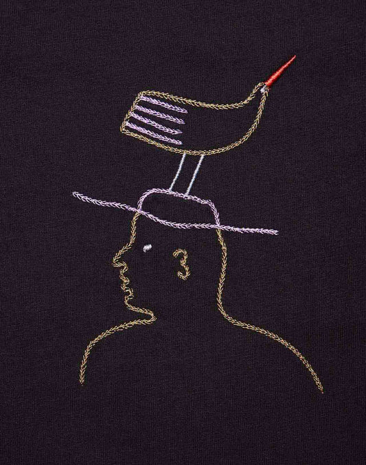 T-shirt ample Hat Roost noir carbone