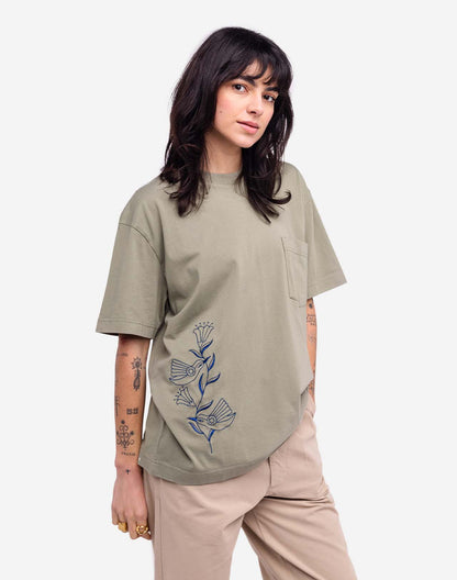T-shirt ample Hummingbirds argile