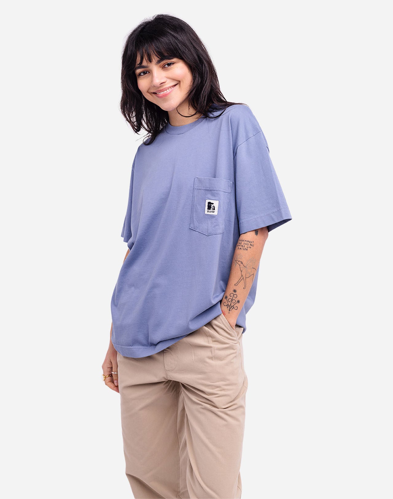 T-shirt ample Japo bleu azur