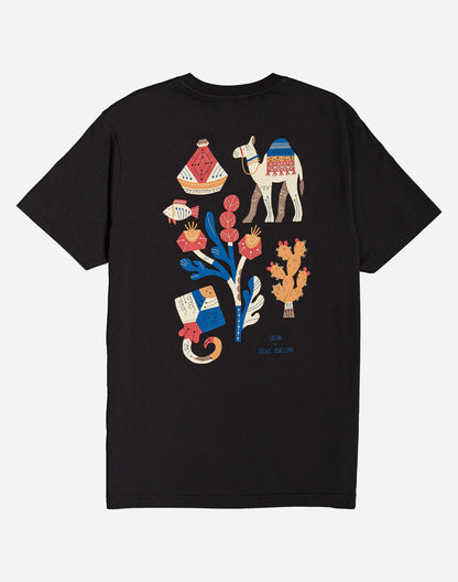 T-shirt Magic Flower noir carbone