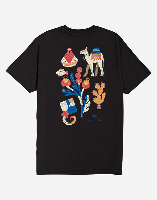 T-shirt Magic Flower noir carbone