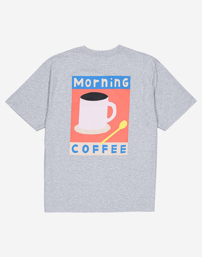 T-shirt ample Morning Coffee gris chiné