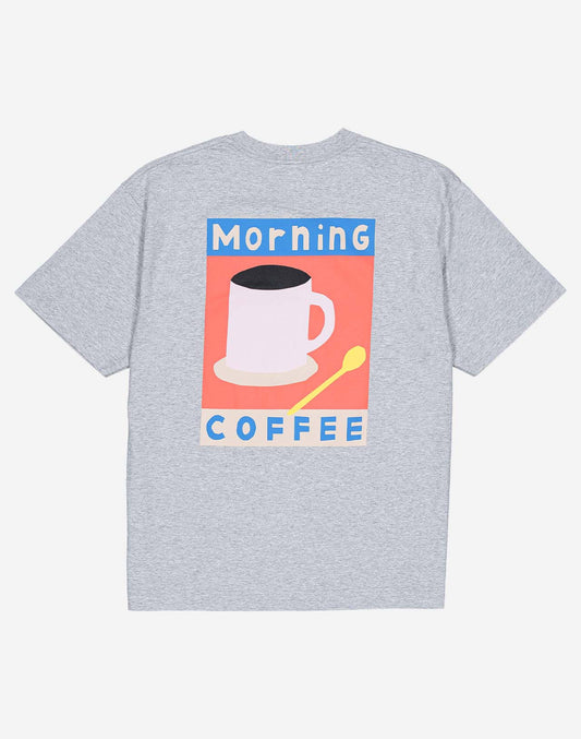 T-shirt ample Morning Coffee gris chiné