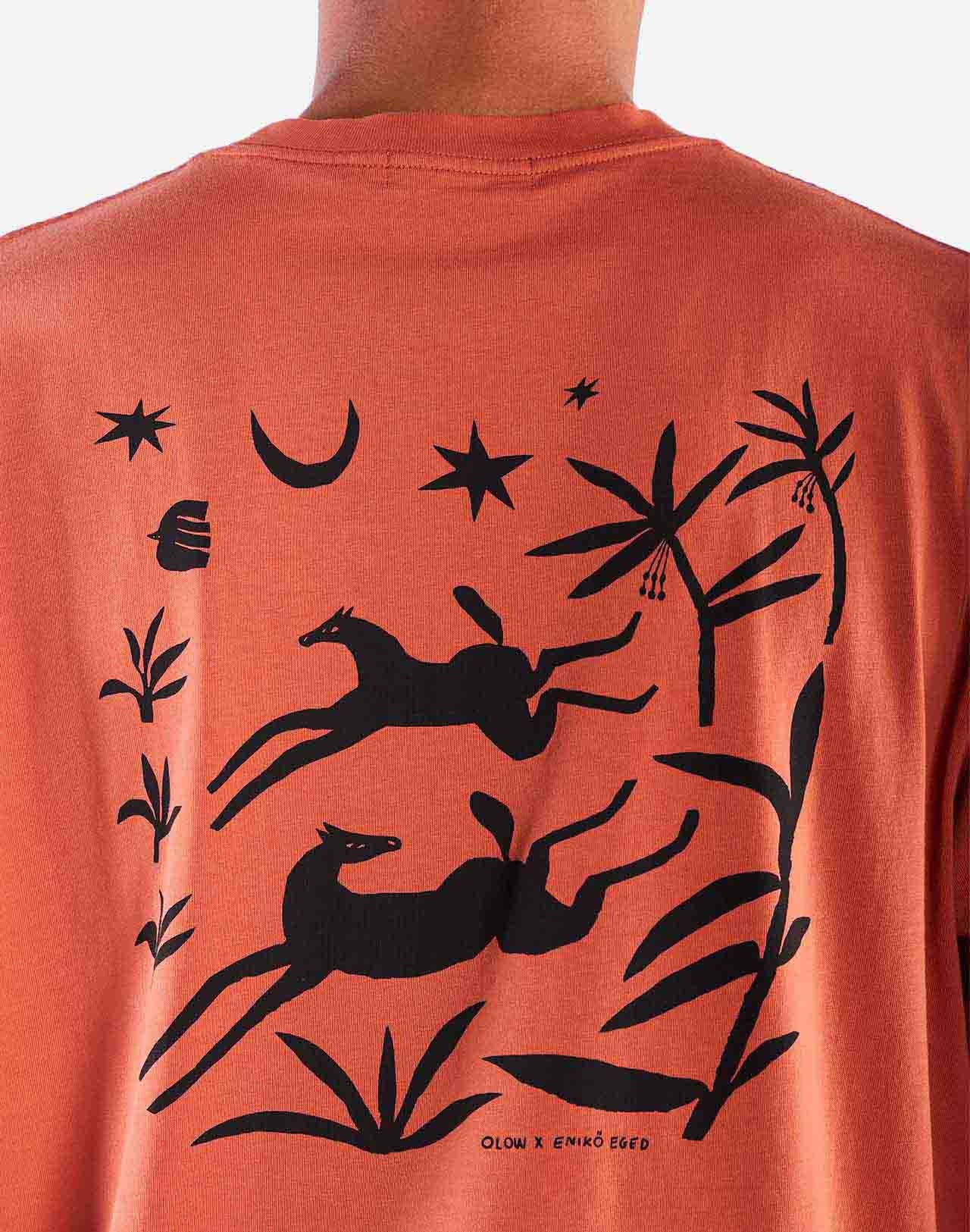 T-shirt ample Night Trip mandarine