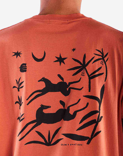 T-shirt ample Night Trip mandarine