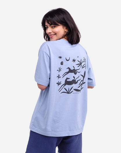 T-shirt ample Night Trip bleu azur