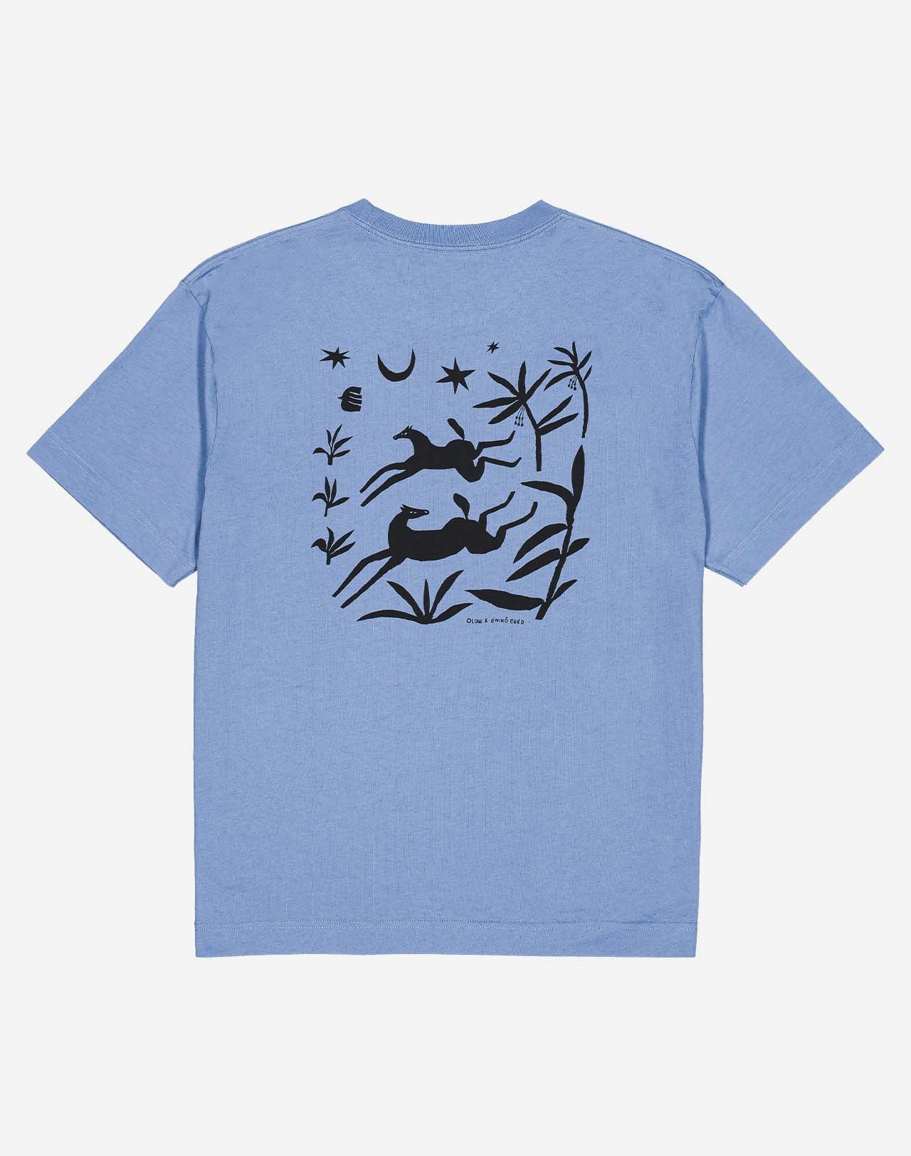 T-shirt ample Night Trip bleu azur
