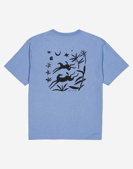 T-shirt ample Night Trip bleu azur
