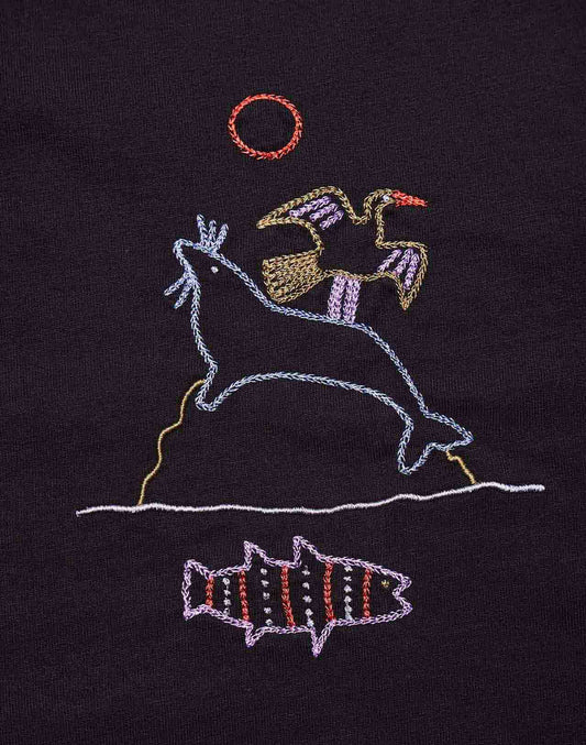 T-shirt ample Trelissick noir carbone