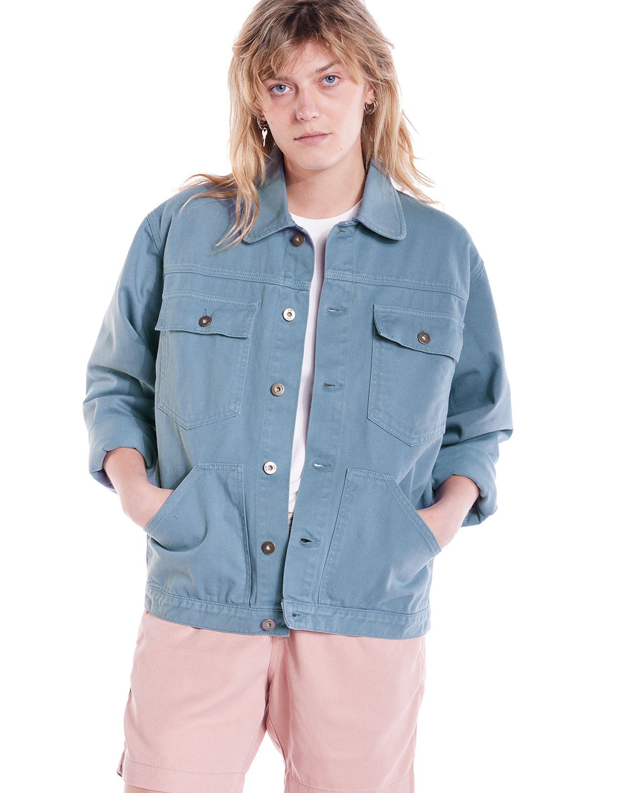 Veste Hekinan bleue grise