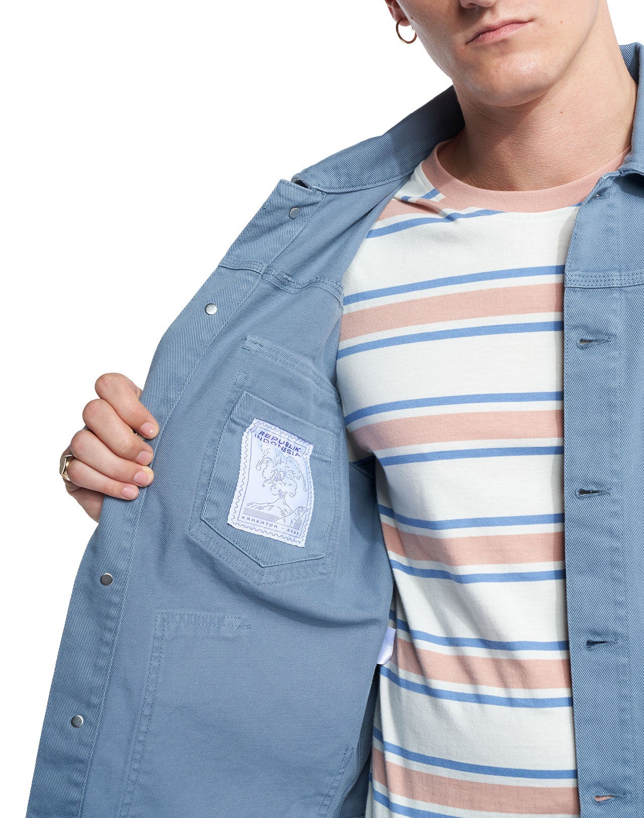 Veste Hekinan bleue grise
