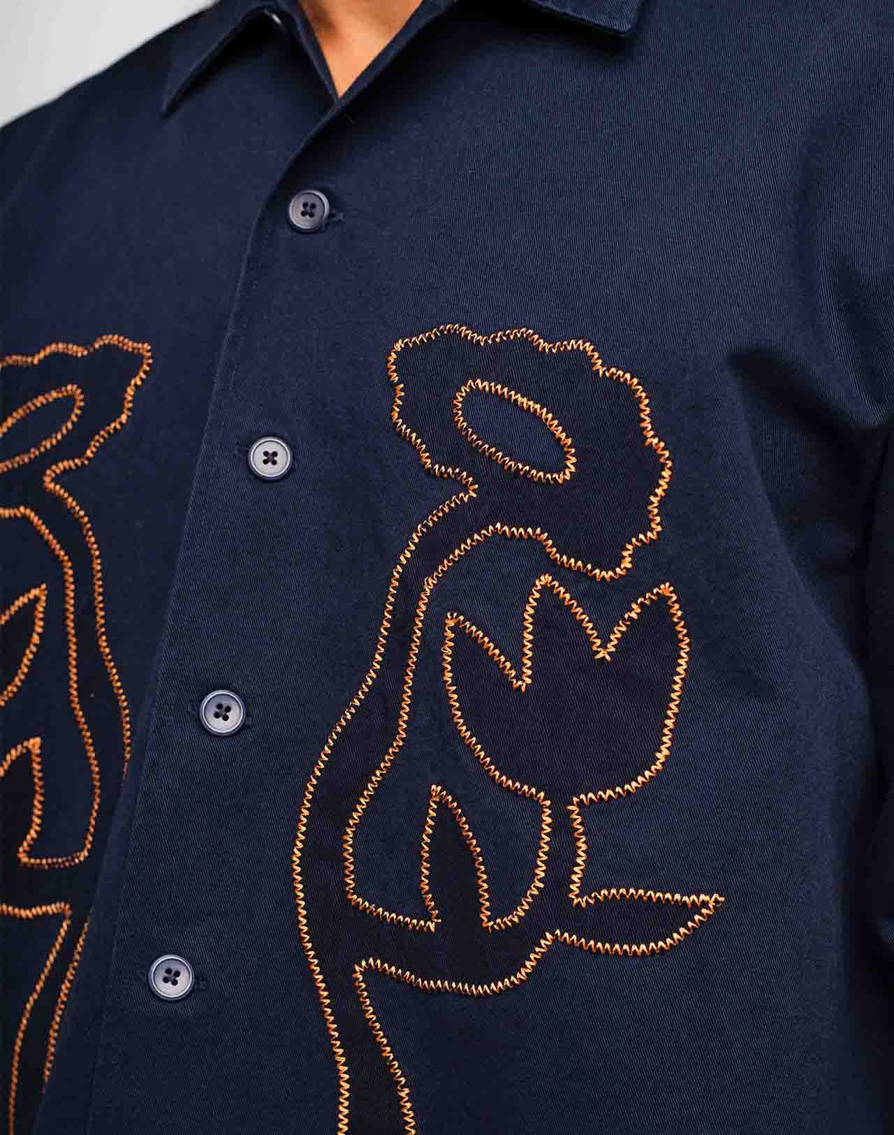 Chemise Décré pollen marine