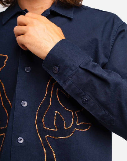 Chemise Décré pollen marine