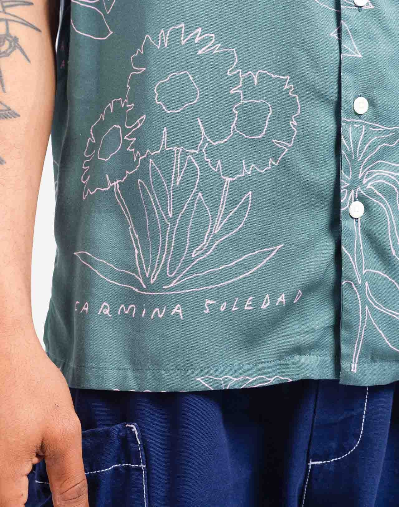 Chemisette Aloha Florem bleu-gris