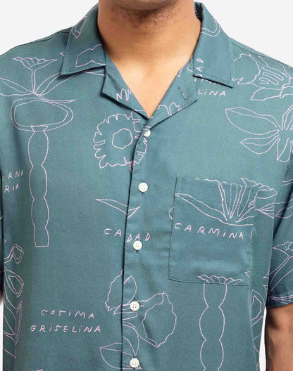 Chemisette Aloha Florem bleu-gris