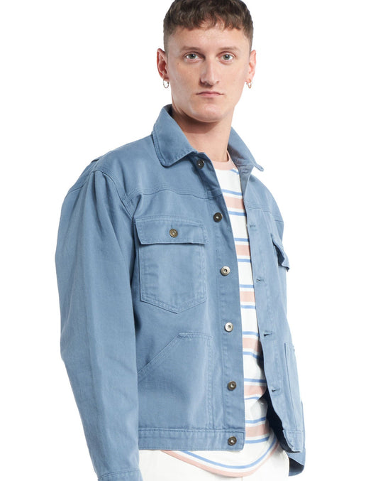 Veste Hekinan bleue grise