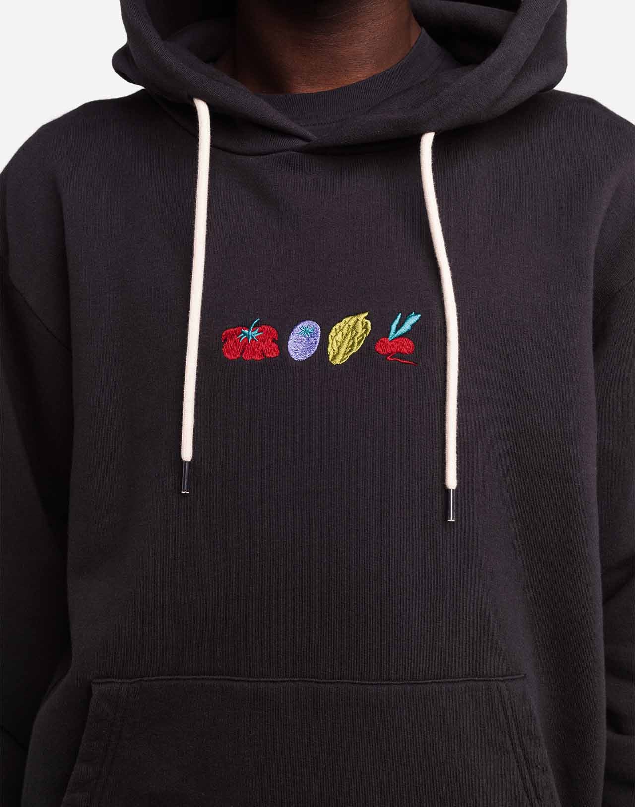 Hoodie Hood vegetables noir carbone