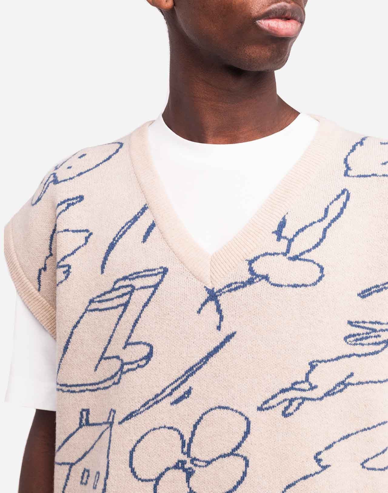 Pull sans manches Agon beige