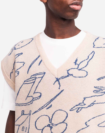 Pull sans manches Agon beige