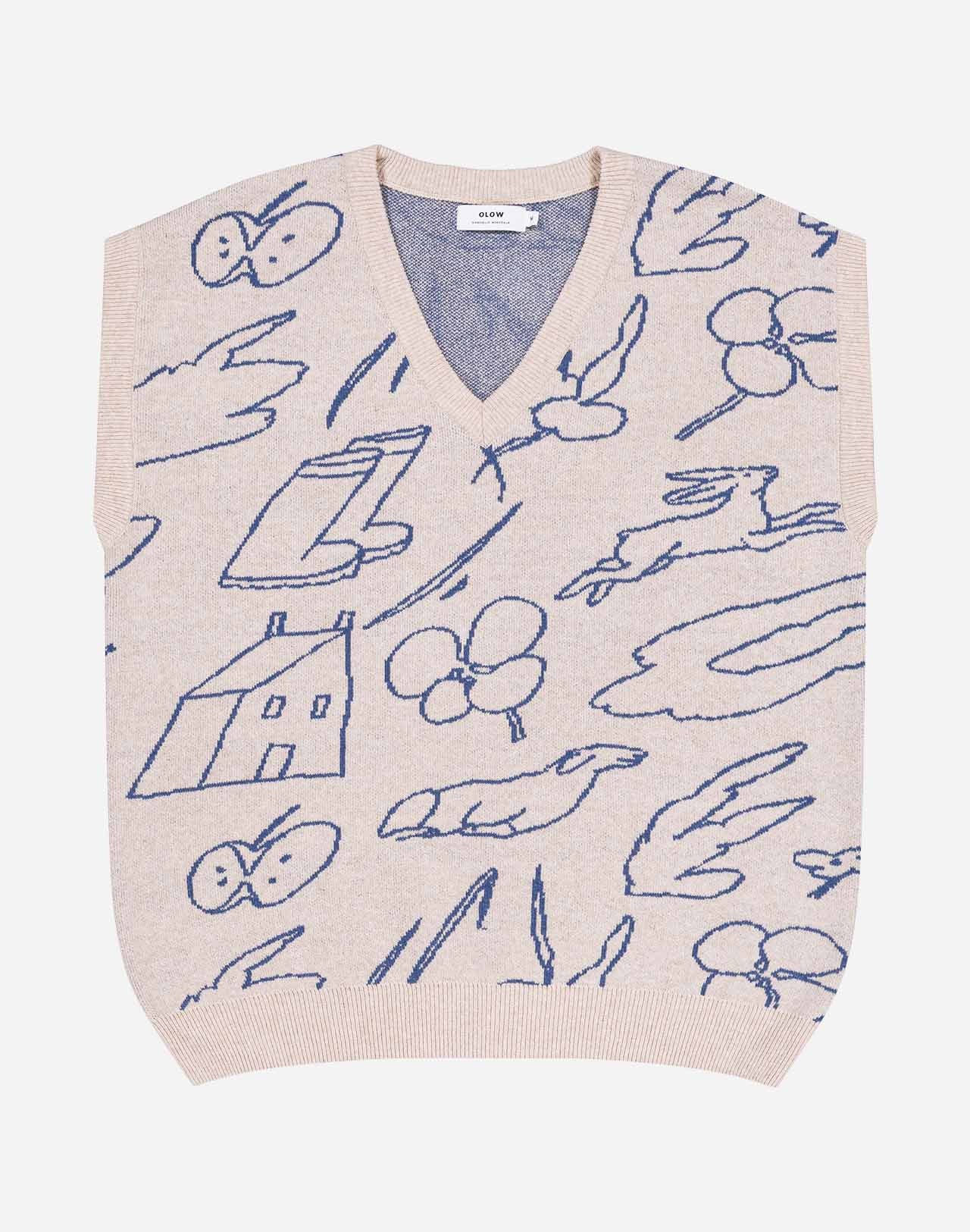 Pull sans manches Agon beige