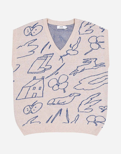 Pull sans manches Agon beige