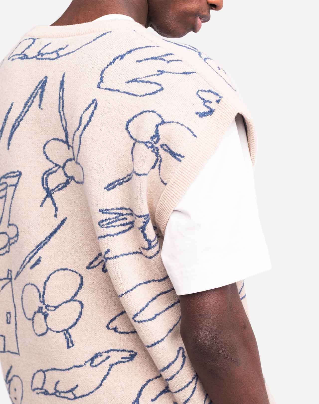 Pull sans manches Agon beige