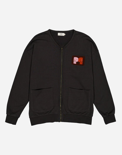 Sweat zippé Kigo Kiss noir carbone