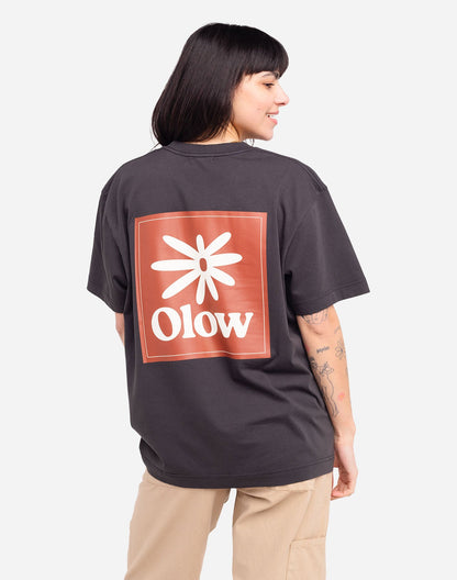 Tshirt ample Flower noir carbone