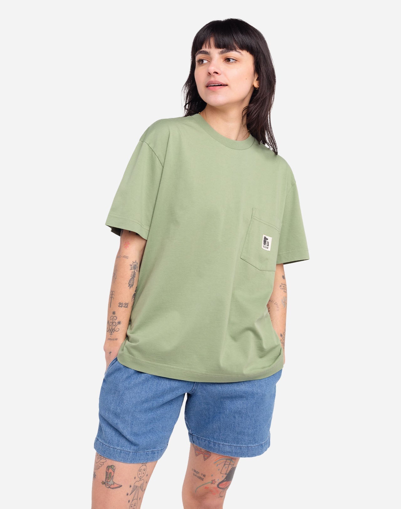 Tshirt ample Japo vert sauge