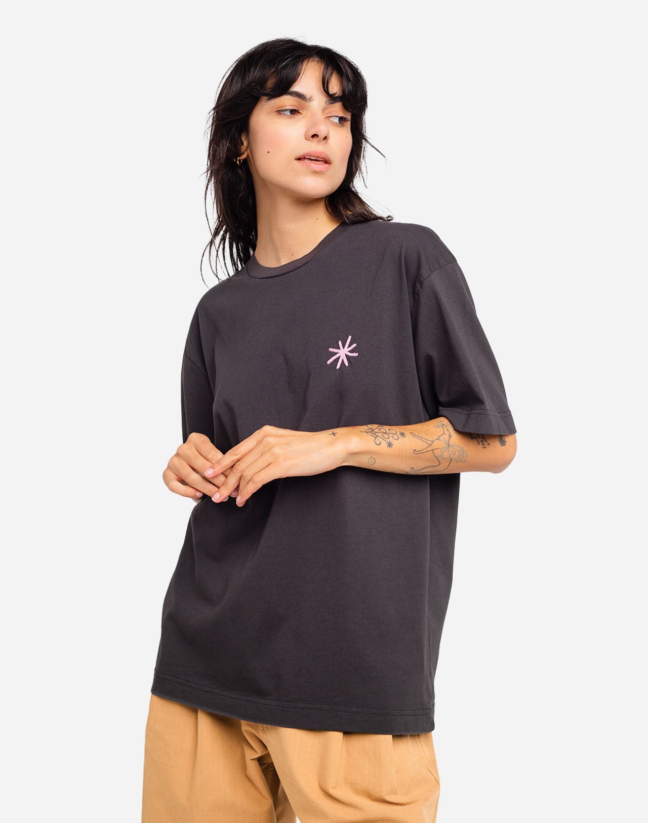 T-shirt ample Méridional noir carbone