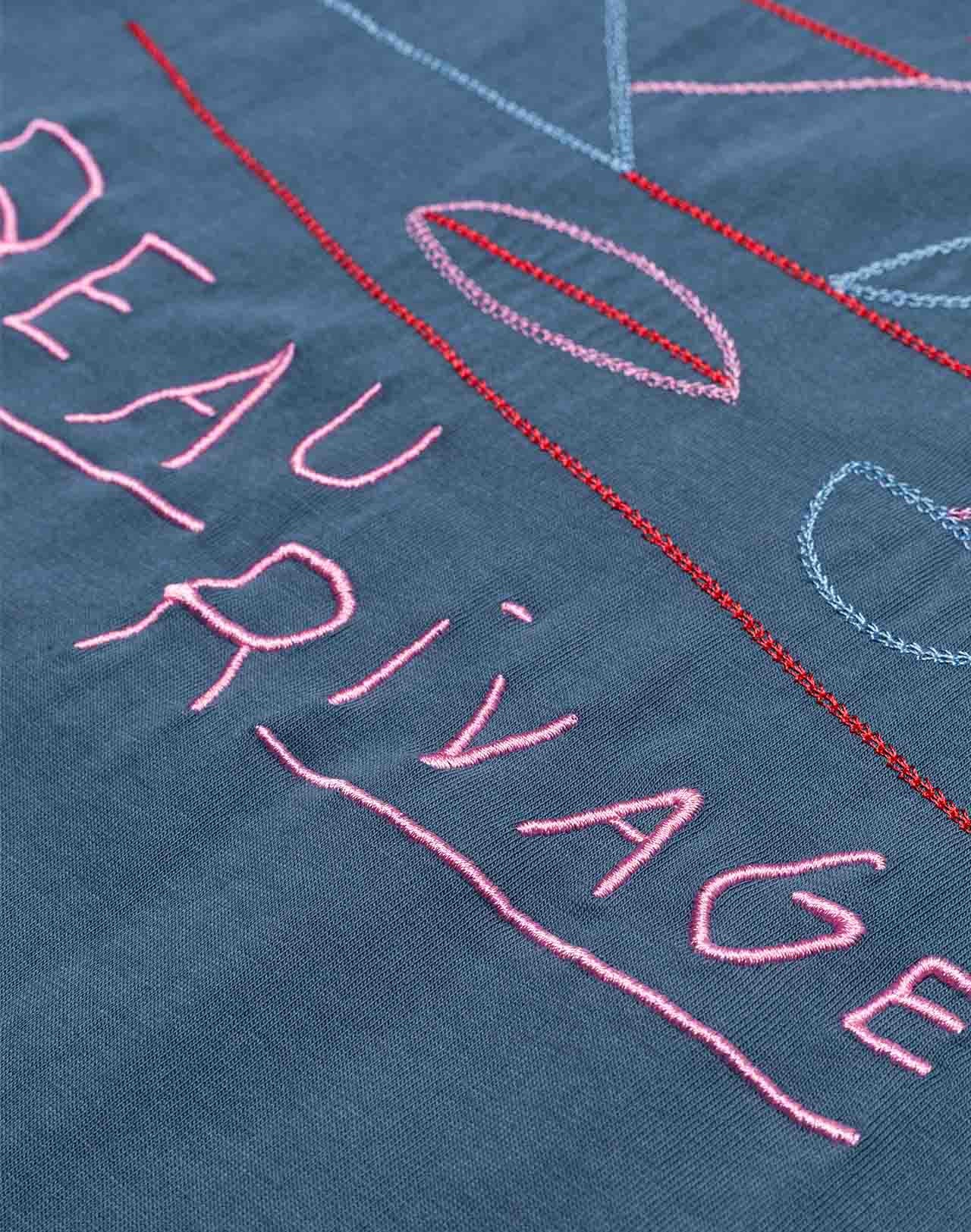 T-shirt ample Rivage bleu acier