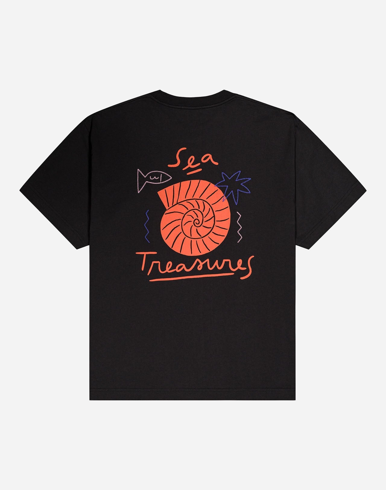 T-shirt ample Sea Treasure noir carbone