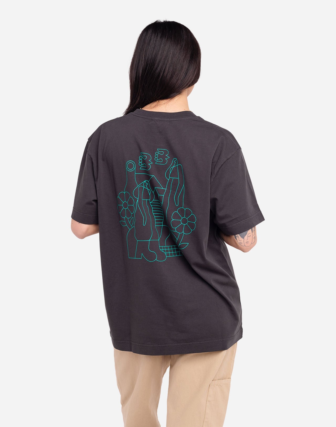 Tshirt ample Simple Life noir carbone