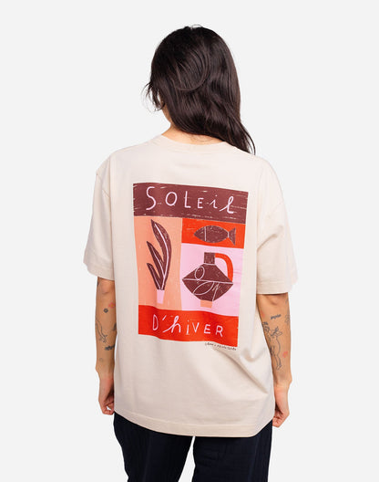 T-shirt ample Soleil d'hiver gris chiné