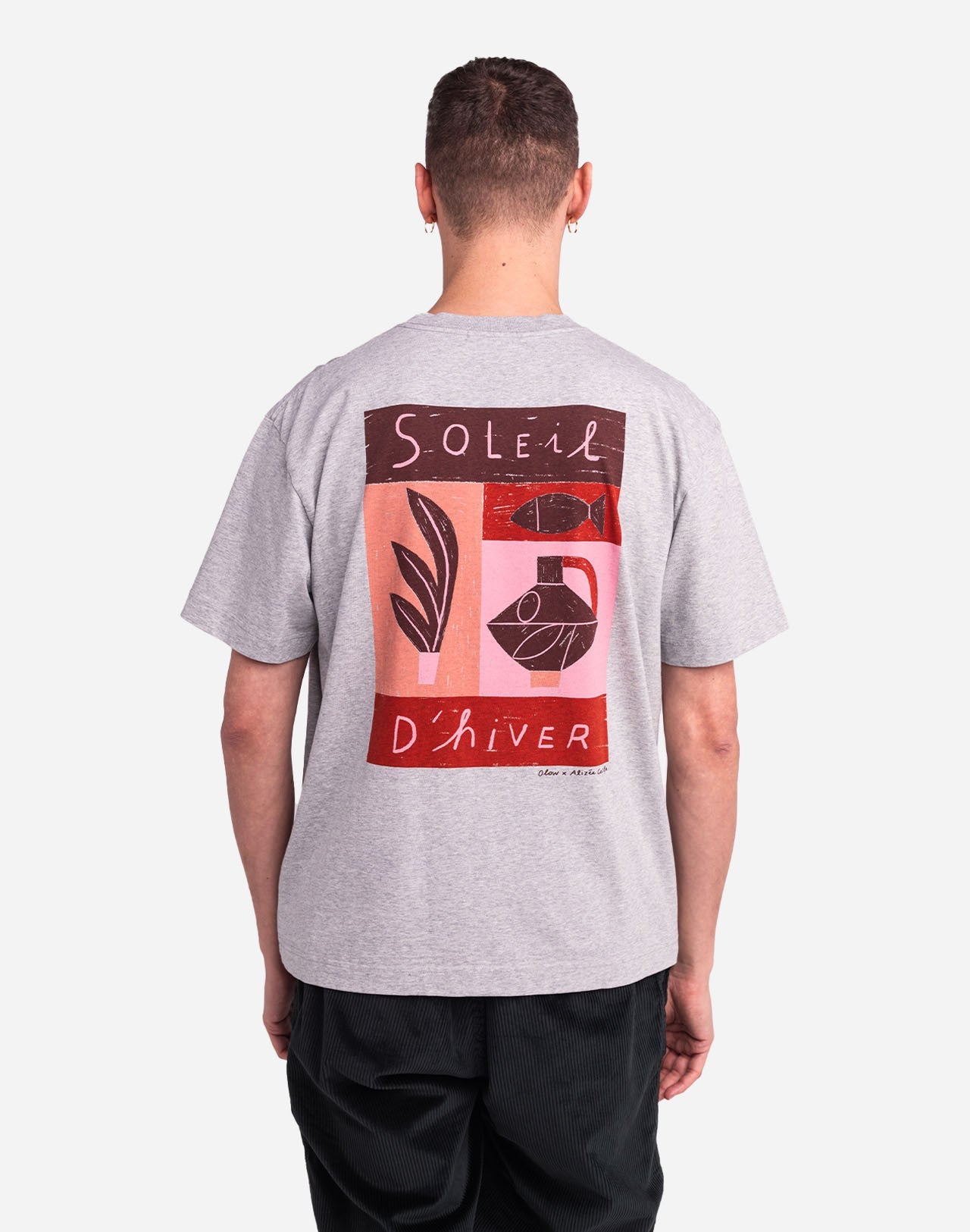 T-shirt ample Soleil d'hiver gris chiné